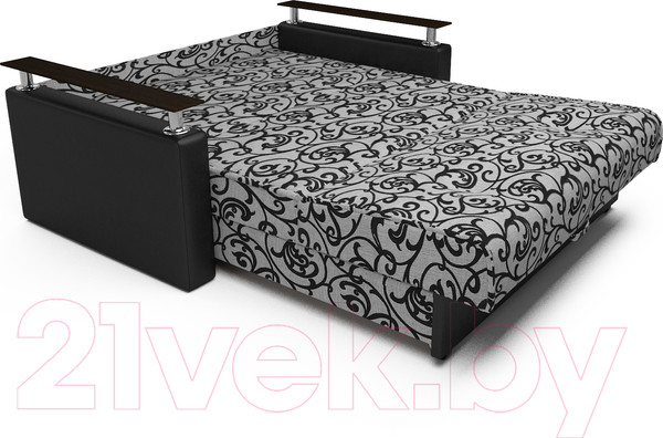 Изображение товара Диван Mebel-Ars Шарк 120  (кантри/экокожа черный)