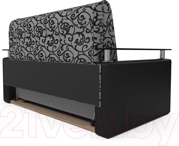 Изображение товара Диван Mebel-Ars Шарк 120  (кантри/экокожа черный)