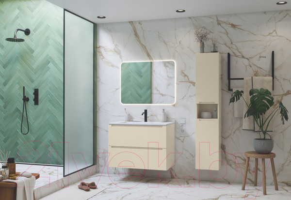 Изображение товара Тумба с умывальником ЗОВ Эридан 80 / E80LWPFM1015GKV5-ID80 (бежевый глянец)