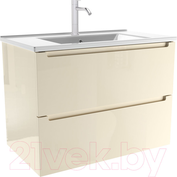 Изображение товара Тумба с умывальником ЗОВ Эридан 80 / E80LWPFM1015GKV5-ID80 (бежевый глянец)