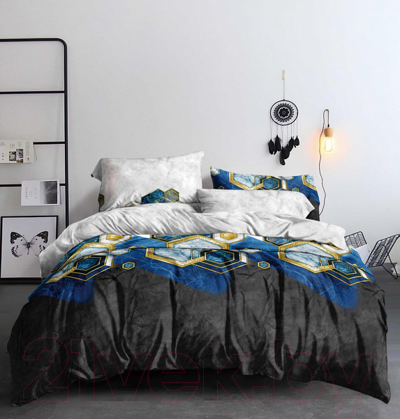 Изображение товара Комплект постельного белья PANDORA №44 Х 2.0 с европростыней (полисатин)