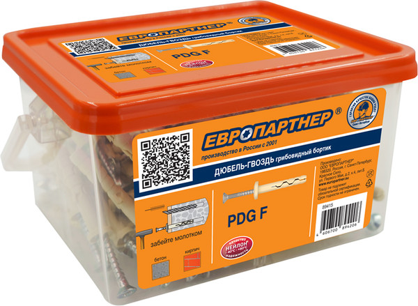 Изображение товара Дюбель-гвоздь ЕВРОПАРТНЕР PDG F 06x60 / 89413 (90шт)