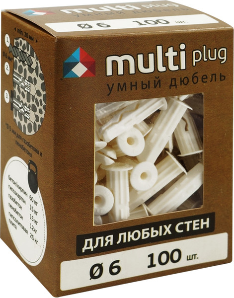 Изображение товара Дюбель универсальный ЕВРОПАРТНЕР Multi 6 /  76091196 (100шт, белый)
