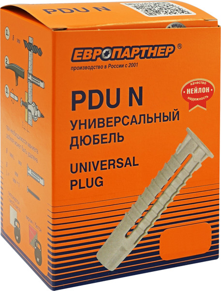 Изображение товара Дюбель универсальный ЕВРОПАРТНЕР PDU N-8x40 / 87314 (100шт)
