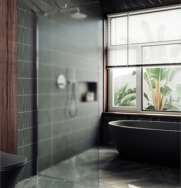 Изображение товара Душевая стенка MaybahGlass 89x195 / MGD-690-4ш (сатин стекло/хром глянцевый)