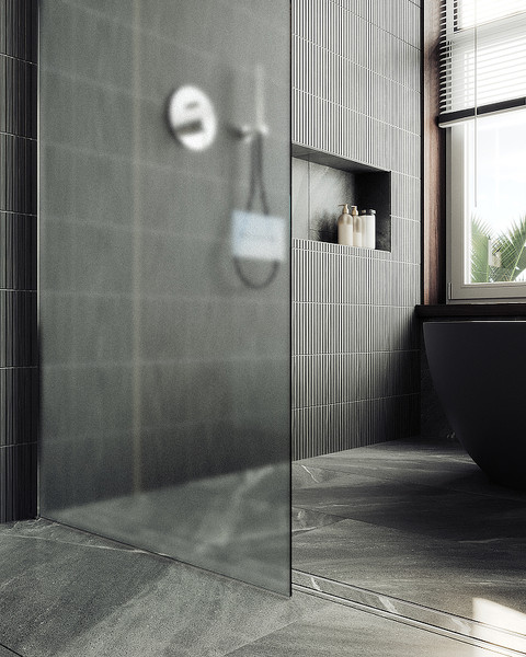 Изображение товара Душевая стенка MaybahGlass 89x195 / MGD-690-5ш (сатин стекло/хром матовый)