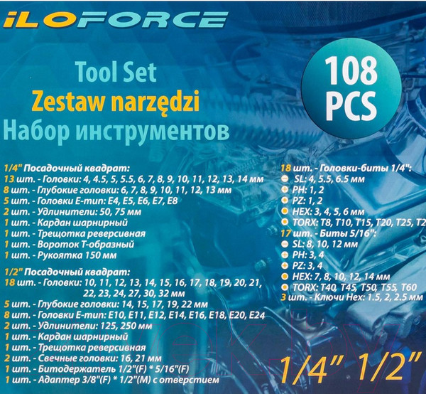 Изображение товара Универсальный набор инструментов ILOforce IF-41082-5(52229)