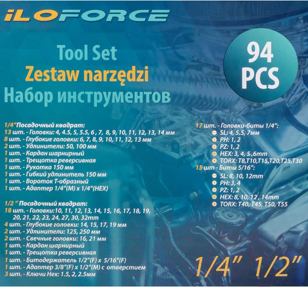 Изображение товара Универсальный набор инструментов ILOforce IF-4941-5(52231)