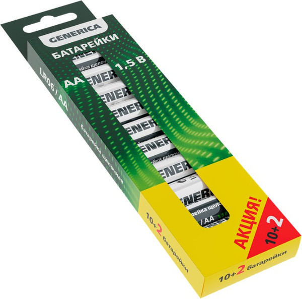 Изображение товара Комплект батареек Generica Alkaline LR06/AA / ABT-LR06-ST-B12-G