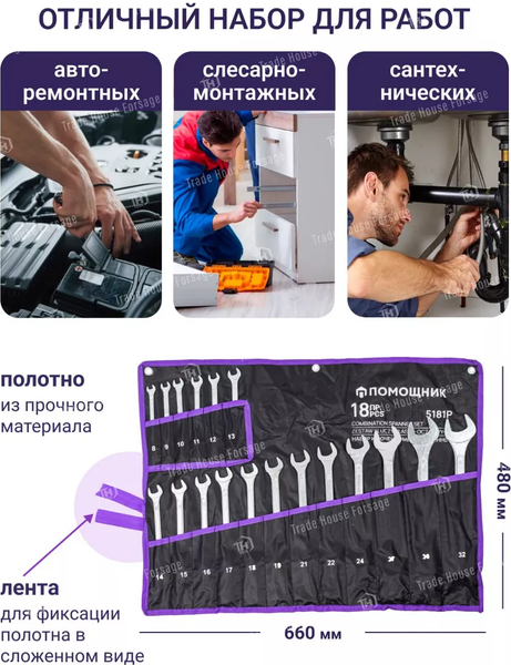 Изображение товара Набор ключей Помощник 5181P / 57312