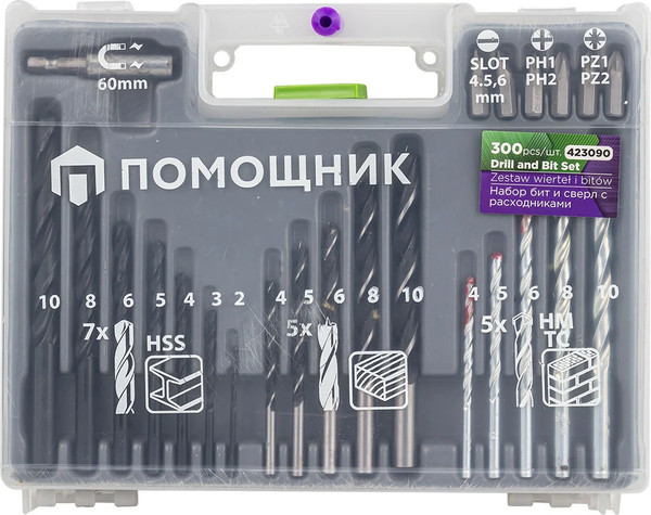 Изображение товара Набор бит Помощник и сверл 423090 (57814)