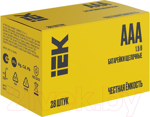 Изображение товара Комплект батареек IEK Alkaline Optima LR03/AAA / ABT-LR03-OP-B28 (28шт)