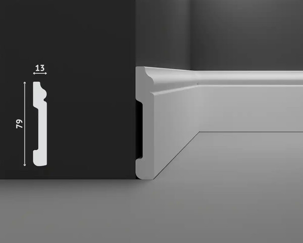 Изображение товара Плинтус Decostar PS SK-39 (79x13x2000, белый)