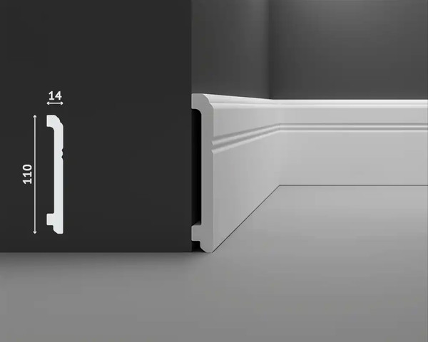 Изображение товара Плинтус Decostar PS SK-44 (110x14x2000, белый)