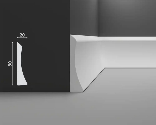 Изображение товара Плинтус Decostar PS SK-45 (90x20x2000, белый)