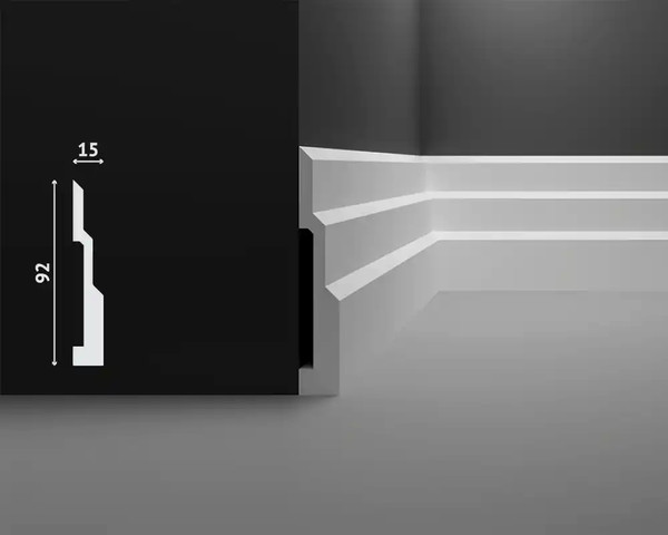 Изображение товара Плинтус Decostar PS SK-48 (92x15x2000, белый)