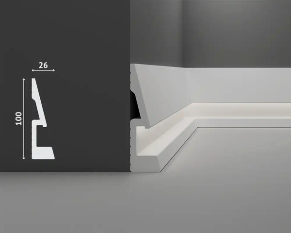 Изображение товара Плинтус Decostar PS SK-49 (100x26x2000, белый)