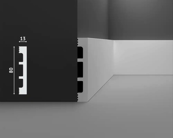Изображение товара Плинтус Decostar PS SK-50 (80x13x2000, белый)