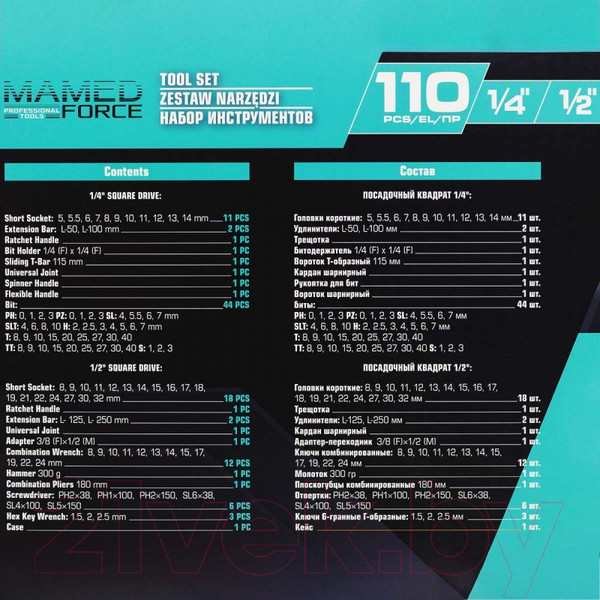 Изображение товара Универсальный набор инструментов MAMEDFORCE MF-41101-5 (57607)