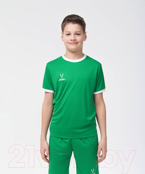 Изображение товара Футболка игровая футбольная Jogel Camp Origin Jersey / JFT-1020-K (YS, зеленый/белый)