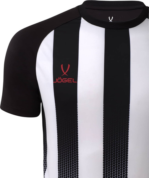 Изображение товара Футболка игровая футбольная Jogel Camp Striped Jersey JC1ST0121.00 (XXL, белый/черный)