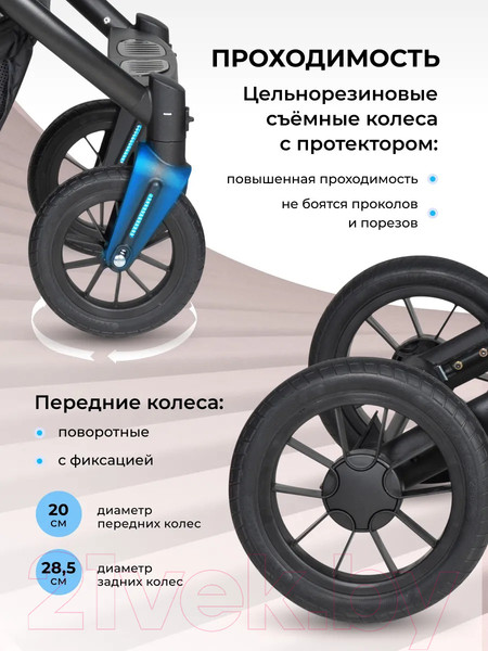 Изображение товара Детская универсальная коляска Farfello Sola Trio Comfort 3в1 / SOLA-3 (черный)