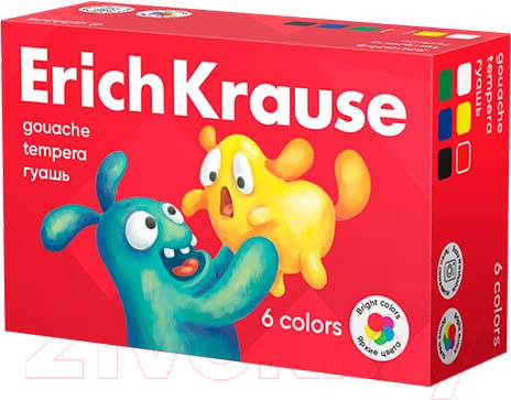 Изображение товара Гуашь Erich Krause Jolly Friends / 61413 (6цв)