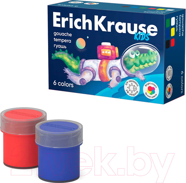 Изображение товара Гуашь Erich Krause Kids Space Animals / 61408 (6цв)