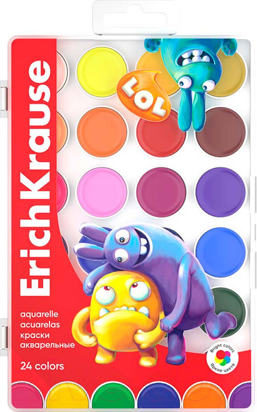 Изображение товара Акварельные краски Erich Krause Jolly Friends / 61368 (24цв)