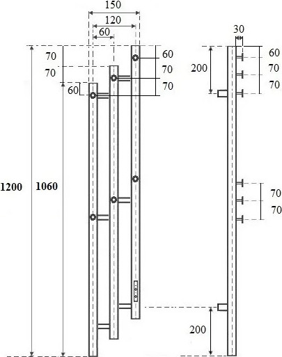 Изображение товара Полотенцесушитель электрический Маргроид Ferrum Inaro 3 Cascade СНШ 120x6 (белый матовый, таймер справа)