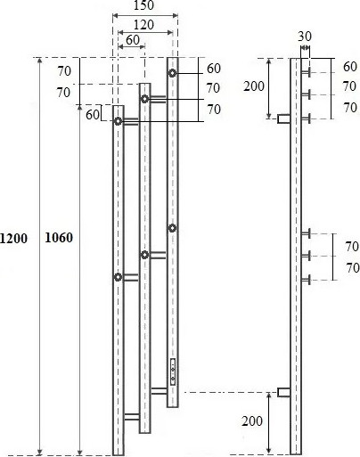 Изображение товара Полотенцесушитель электрический Маргроид Ferrum Inaro 3 Cascade СНШ 120x6 (графит, таймер справа)
