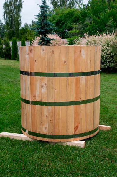 Изображение товара Купель КомфортПром Деревянная круглая из лунного паза 1130х1200мм / 10331372