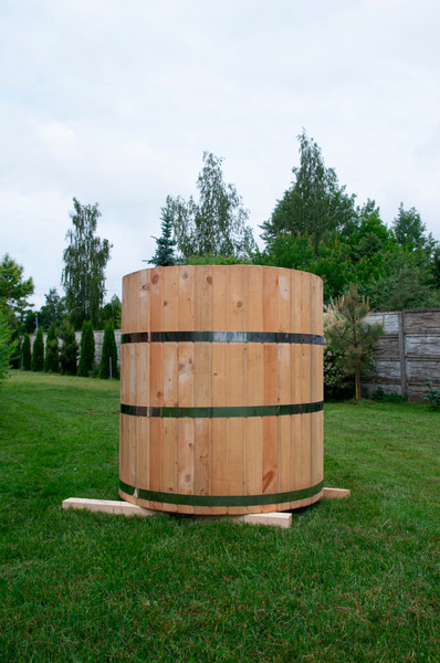 Изображение товара Купель КомфортПром Деревянная круглая из лунного паза 1130х1200мм / 10331372