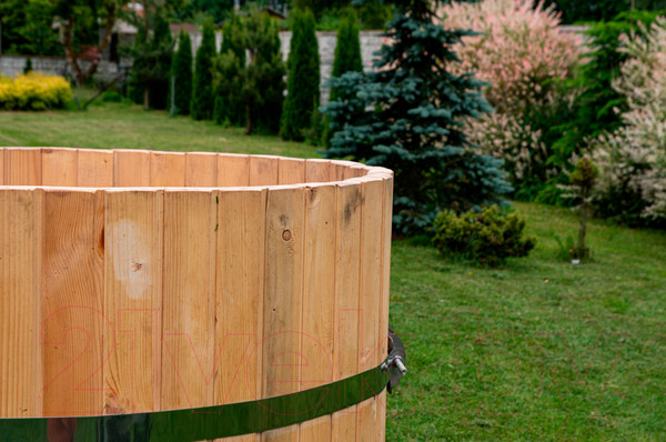 Изображение товара Купель КомфортПром Деревянная круглая из лунного паза 1130х1200мм / 10331372