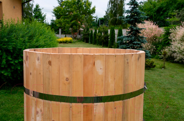 Изображение товара Купель КомфортПром Деревянная круглая из лунного паза 1130х1200мм / 10331372