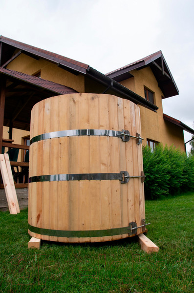 Изображение товара Купель КомфортПром Деревянная круглая из лунного паза 1130х1200мм / 10331372