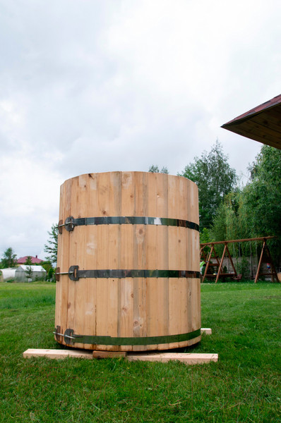 Изображение товара Купель КомфортПром Деревянная круглая из лунного паза 1130х1200мм / 10331372