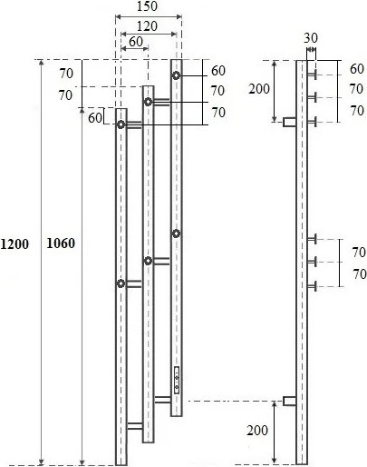 Изображение товара Полотенцесушитель электрический Маргроид Ferrum Inaro 3 Cascade СНШ 120x6 (черный матовый, таймер справа)