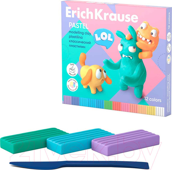 Изображение товара Пластилин Erich Krause Jolly Friends Pastel / 61352 (12цв)