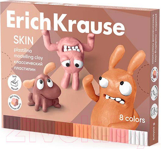 Изображение товара Пластилин легкий Erich Krause Jolly Friends Skin / 61353 (8цв)
