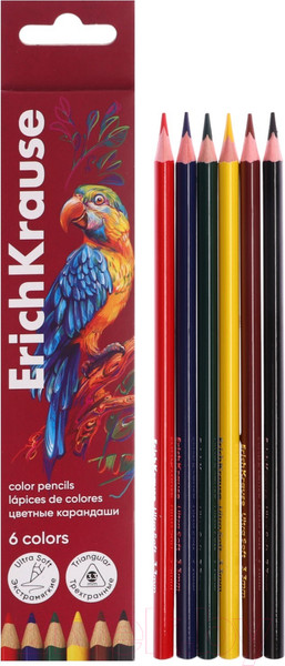Изображение товара Набор цветных карандашей Erich Krause Safari / 61813 (6цв)