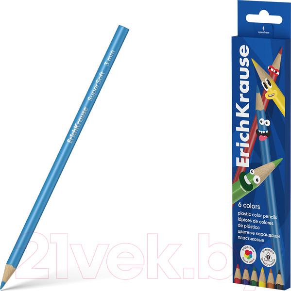 Изображение товара Набор цветных карандашей Erich Krause Color Friends / 61803 (6цв)