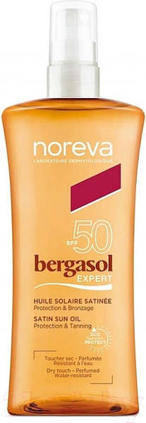 Изображение товара Масло солнцезащитное Noreva Бергасол Эксперт Сатиновое SPF50 (150мл)