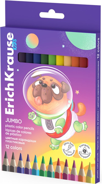 Изображение товара Набор цветных карандашей Erich Krause Kids Jumbo Space Animals / 61077 (12цв)