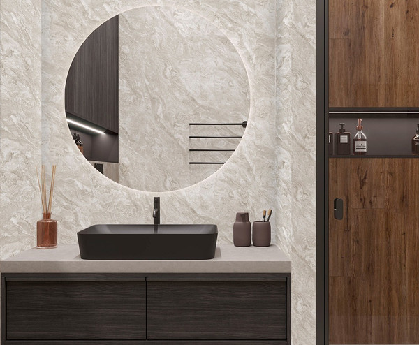 Изображение товара Панель ПВХ Декоруст Стандарт New Мрамор Сантьяго-672/1 (2500x250x7мм)