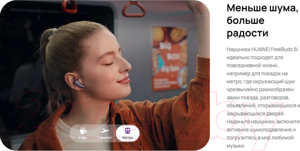 Изображение товара Беспроводные наушники Huawei FreeBuds 6i / T0019 (белый)