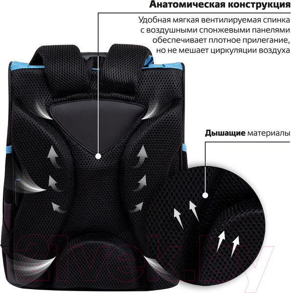 Изображение товара Школьный рюкзак Пифагор Basic. Angry Shark / 272044