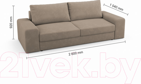 Изображение товара Диван Mio Tesoro Elke Base (Velutto 06 кремовый)