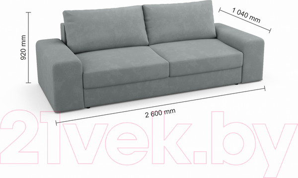 Изображение товара Диван Mio Tesoro Elke Base (Velutto 12 серый)