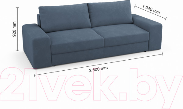 Изображение товара Диван Mio Tesoro Elke Base (Velutto 48 синий)